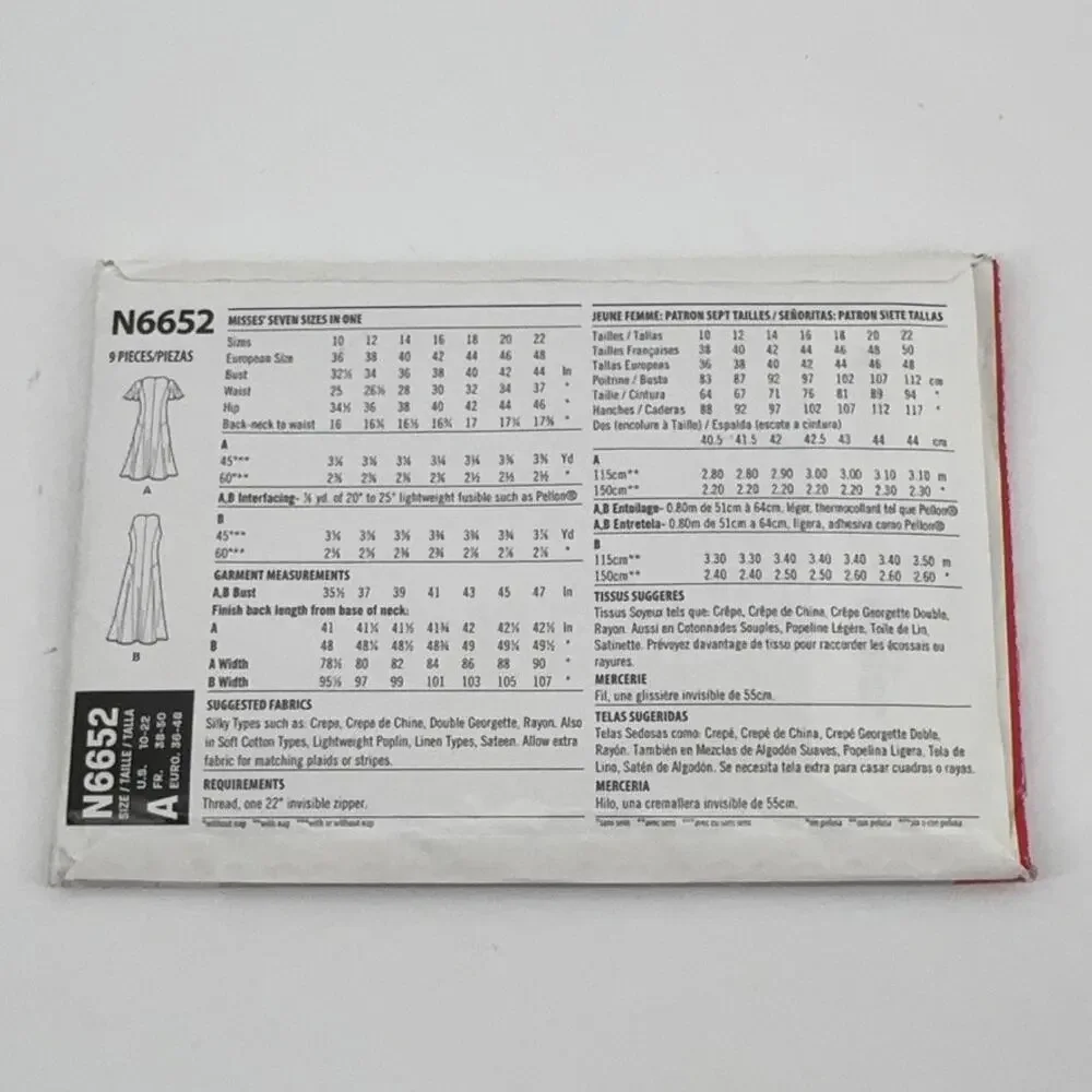 UNCUT New Look N6652 Misses Fit & Flare Dress Sewing Pattern Sizes 10-22